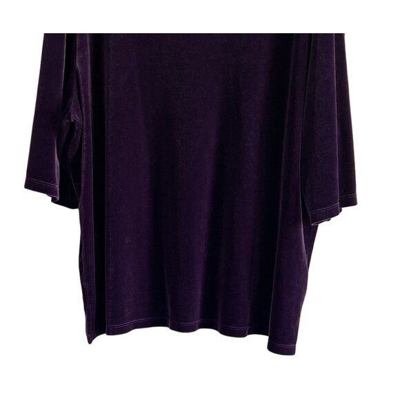 Dialogue Womens 2X Purple Velvet Top Made In USA Plus Size - Picture 3 of 5
